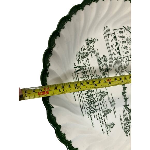 Countryside 12" Underglaze Chop Serving Platter Print Amish Harvest Royal China - Picture 6 of 9